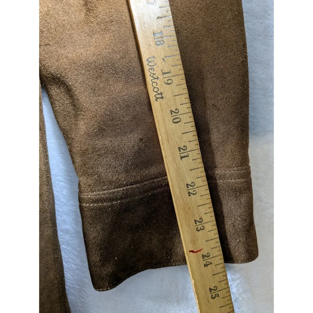 Vintage Gap Suede Sherpa Lined Front Snap Mid Length Coat Penny Lane Boho (Read)